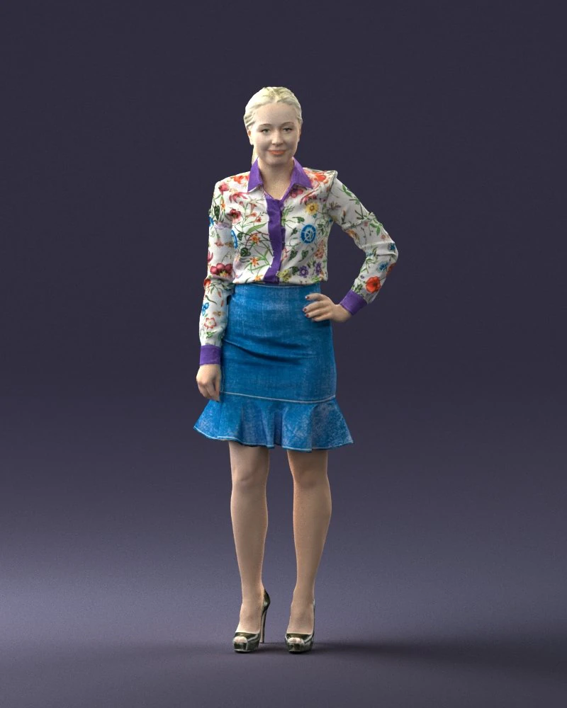 fashion woman 1017-1 3D Model .c4d .max .obj .3ds .fbx .stl .blend