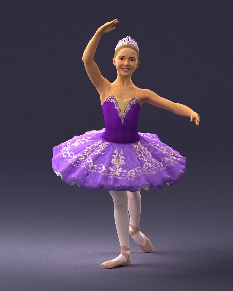 000090 Elegant Ballerina 1109 3D Model .c4d .max .obj .3ds .fbx .stl .blend 