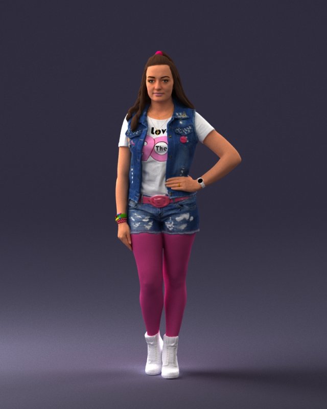 pink leggings 0721-1 3d print ready 3D 프린트 모델 .c4d .max .obj .3ds .fbx .stl .blend 