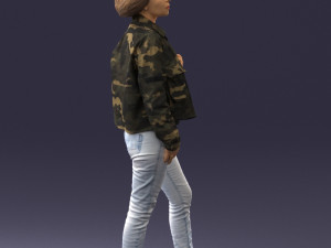 000128 Casual Young Woman in Camo Jacket 0529 3dp 3D-printmodel