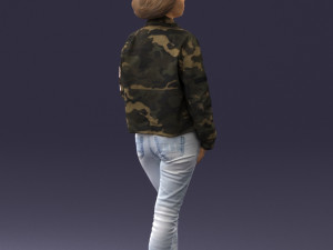 000128 Casual Young Woman in Camo Jacket 0529 3dp 3D-printmodel