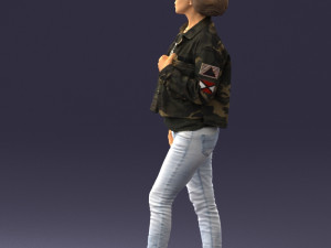 000128 Casual Young Woman in Camo Jacket 0529 3dp 3D-printmodel