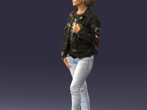 000128 Casual Young Woman in Camo Jacket 0529 3dp 3D-printmodel