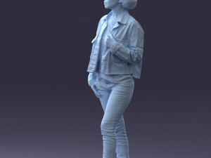 000128 Casual Young Woman in Camo Jacket 0529 3dp 3D-printmodel