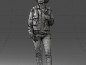 000128 Casual Young Woman in Camo Jacket 0529 3dp 3D-printmodel