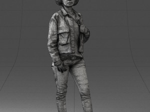 000128 Casual Young Woman in Camo Jacket 0529 3dp 3D-printmodel