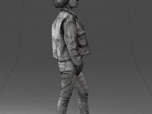 000128 Casual Young Woman in Camo Jacket 0529 3dp 3D-printmodel