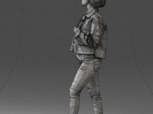 000128 Casual Young Woman in Camo Jacket 0529 3dp 3D-printmodel