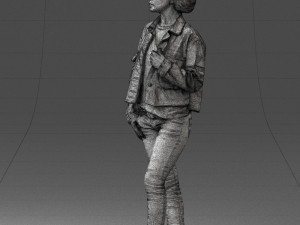 000128 Casual Young Woman in Camo Jacket 0529 3dp 3D-printmodel