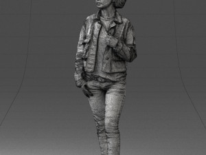000128 Casual Young Woman in Camo Jacket 0529 3dp 3D-printmodel