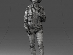 000128 Casual Young Woman in Camo Jacket 0529 3dp 3D-printmodel