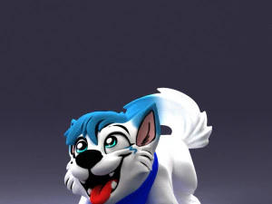 000099 Playful Cartoon Dog 1223 3dp 3D Print Model