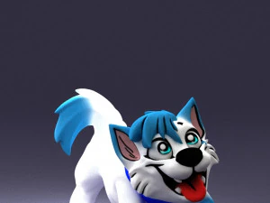000099 Playful Cartoon Dog 1223 3dp 3D Print Model