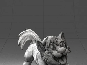 000099 Playful Cartoon Dog 1223 3dp 3D Print Model