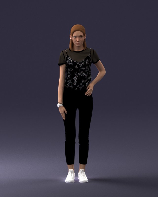 000081 Casual Woman in Modern Outfit 0912 Modèle 3D .c4d .max .obj .3ds .fbx .stl .blend
