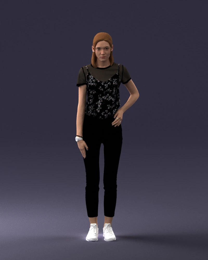 000081 Casual Woman in Modern Outfit 0912 3D Model .c4d .max .obj .3ds .fbx .stl .blend 