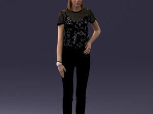 000081 Casual Woman in Modern Outfit 0912 3D Model