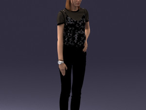 000081 Casual Woman in Modern Outfit 0912 Modèle 3D