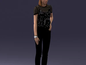000081 Casual Woman in Modern Outfit 0912 3D Model