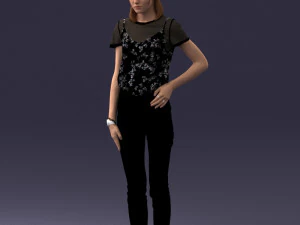 000081 Casual Woman in Modern Outfit 0912 3D Model