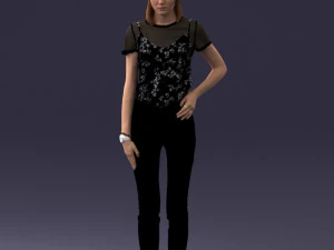 000081 Casual Woman in Modern Outfit 0912 3D Model