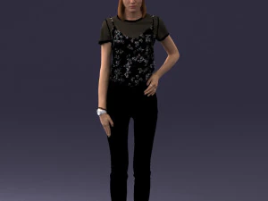 000081 Casual Woman in Modern Outfit 0912 3D Model