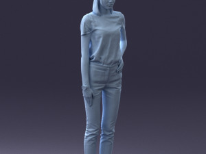 000081 Casual Woman in Modern Outfit 0912 Modèle 3D