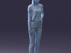000081 Casual Woman in Modern Outfit 0912 3D Model