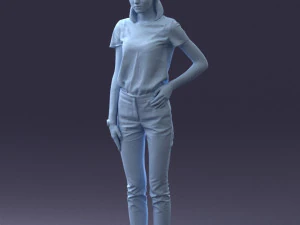 000081 Casual Woman in Modern Outfit 0912 3D Model