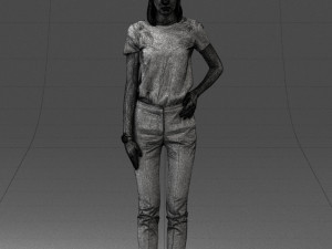 000081 Casual Woman in Modern Outfit 0912 Modèle 3D