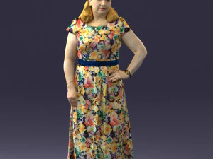 Blumenkleid 0623-1 3D-Druck bereit 3D Druckmodell