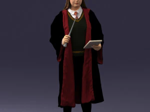 000282 Wizard with Wand and Book 0730 3D Model