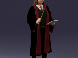 000282 Wizard with Wand and Book 0730 3D Model