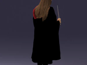 000282 Wizard with Wand and Book 0730 3D Model