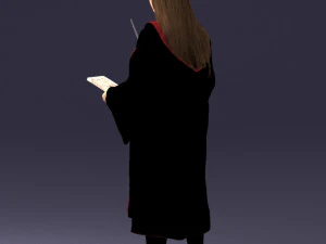 000282 Wizard with Wand and Book 0730 3D Model