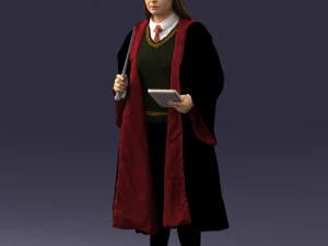 000282 Wizard with Wand and Book 0730 3D Model