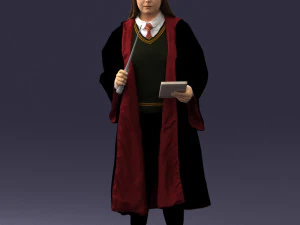 000282 Wizard with Wand and Book 0730 3D Model