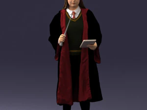 000282 Wizard with Wand and Book 0730 3D Model