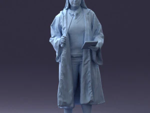 000282 Wizard with Wand and Book 0730 3D Model