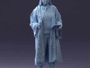 000282 Wizard with Wand and Book 0730 3D Model