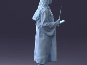 000282 Wizard with Wand and Book 0730 3D Model