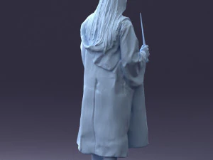 000282 Wizard with Wand and Book 0730 3D Model