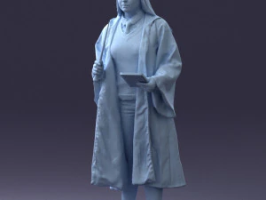 000282 Wizard with Wand and Book 0730 3D Model