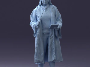 000282 Wizard with Wand and Book 0730 3D Model