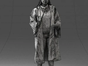 000282 Wizard with Wand and Book 0730 3D Model