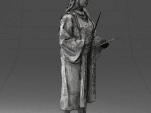 000282 Wizard with Wand and Book 0730 3D Model