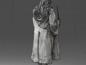 000282 Wizard with Wand and Book 0730 3D Model