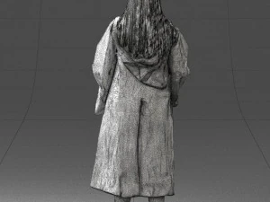 000282 Wizard with Wand and Book 0730 3D Model