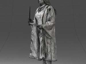 000282 Wizard with Wand and Book 0730 3D Model