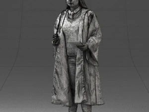 000282 Wizard with Wand and Book 0730 3D Model